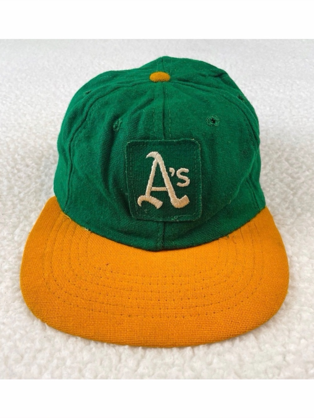 (VTG) NEW ERA • 1960s Green/Yellow Collectible Oakland A’s Baseball Cap